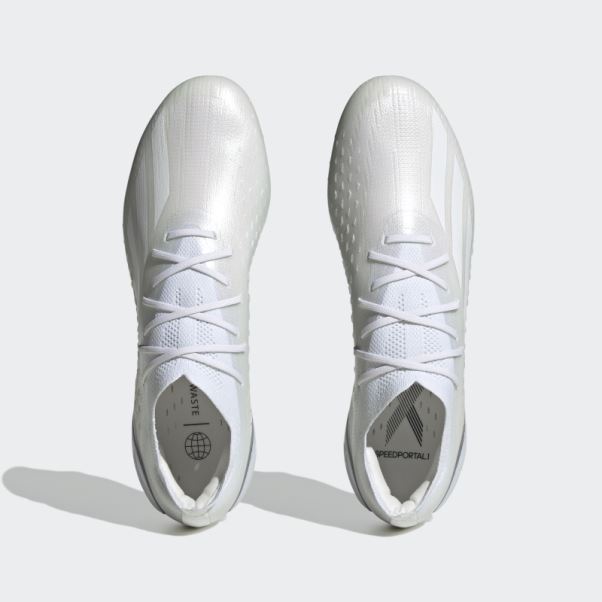 Adidas X Speedportal.1 Crampons De Football Pour Terrain Sec Blanc