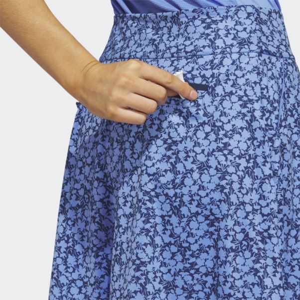 Jupe-short De Golf Imprimée Adidas Bleu Marine 16 Pouces