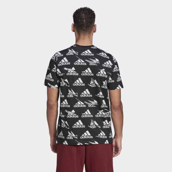 T-shirt Noir Adidas Essentials Brandlove En Jersey Simple