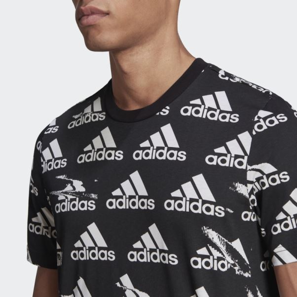 T-shirt Noir Adidas Essentials Brandlove En Jersey Simple