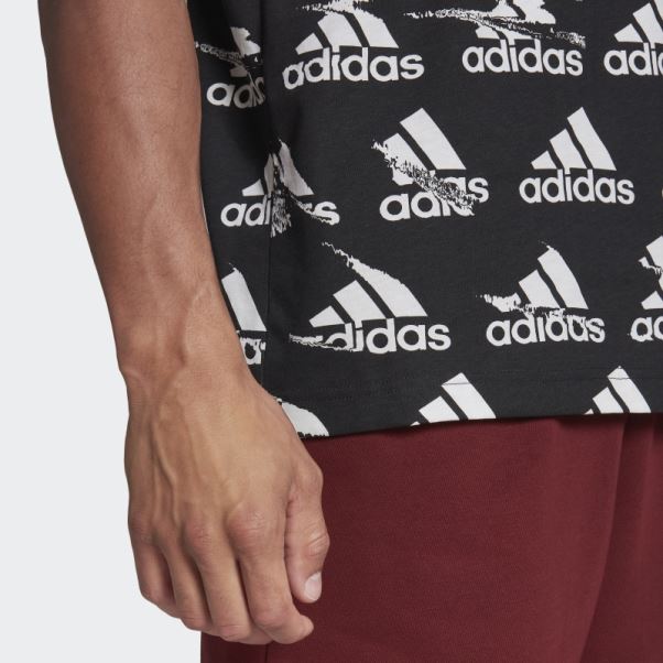 T-shirt Noir Adidas Essentials Brandlove En Jersey Simple
