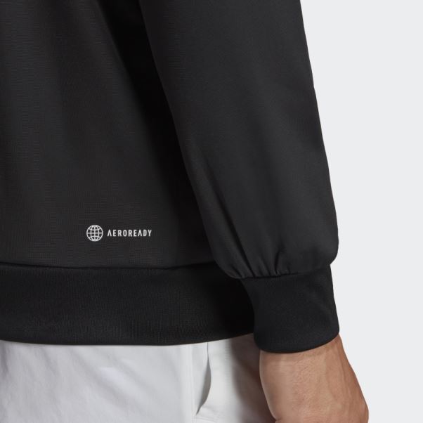 Veste De Tennis En Maille 3 Bandes Noir Adidas