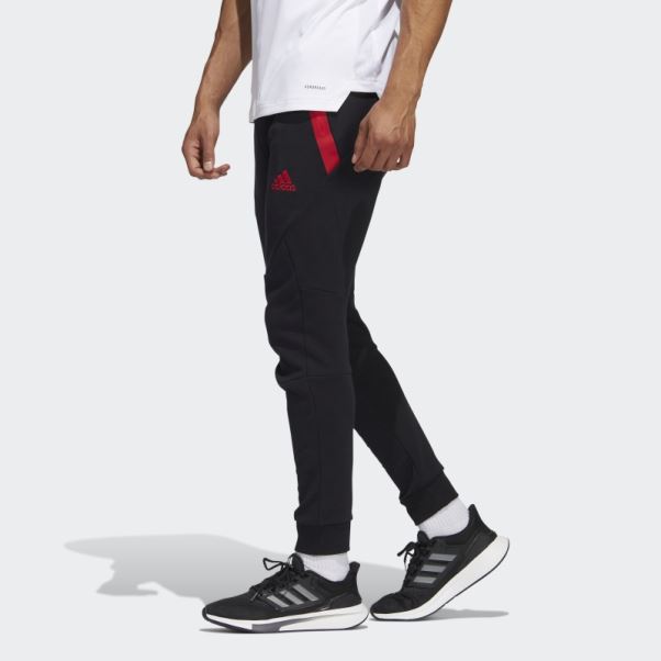 Pantalon De Survêtement Adidas Manchester United Travel Noir Chaud