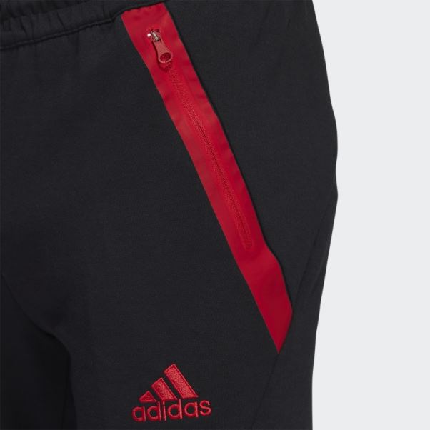 Pantalon De Survêtement Adidas Manchester United Travel Noir Chaud