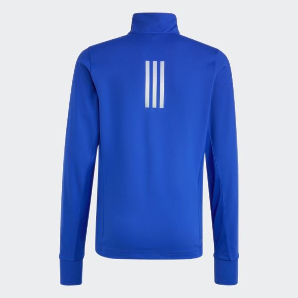 T-shirt Manches Longues Demi-zip Adidas Aeroready Bleu