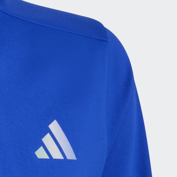 T-shirt Manches Longues Demi-zip Adidas Aeroready Bleu