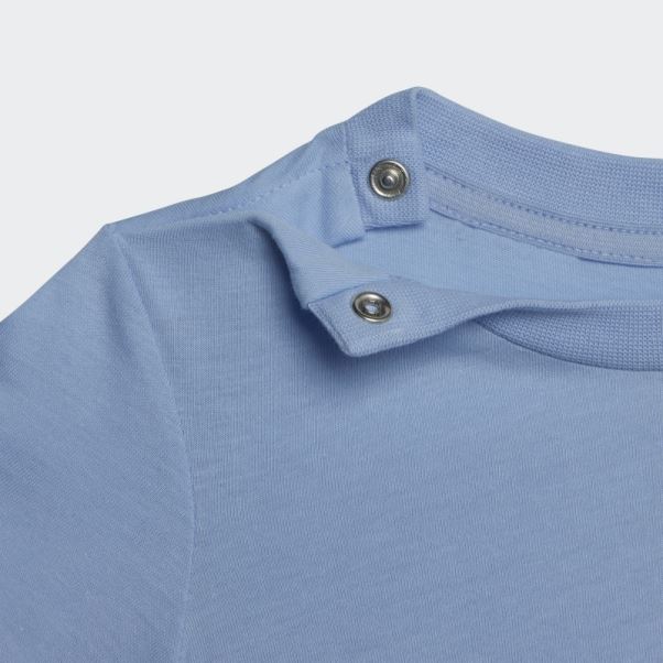 Tee Shirt Adicolor Bleu Aube Adidas