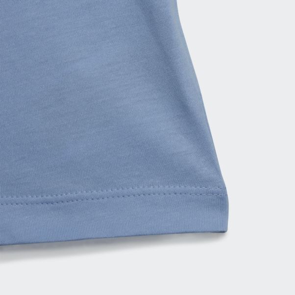 Tee Shirt Adicolor Bleu Aube Adidas