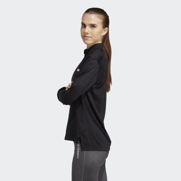 T-shirt à Manches Longues Demi-zip Terrex Multi Adidas Noir