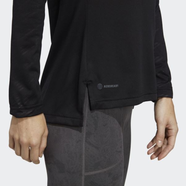 T-shirt à Manches Longues Demi-zip Terrex Multi Adidas Noir