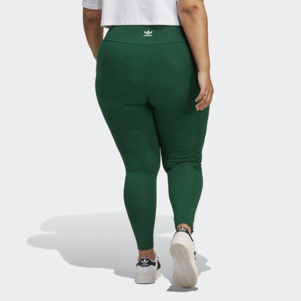 Adidas Legging Adicolor Classics 3 Bandes Vert Foncé (grande Taille)