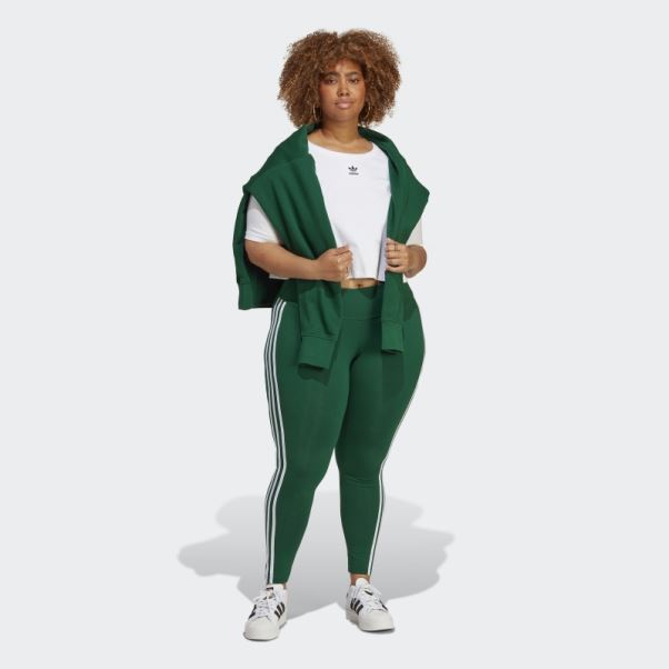 Adidas Legging Adicolor Classics 3 Bandes Vert Foncé (grande Taille)