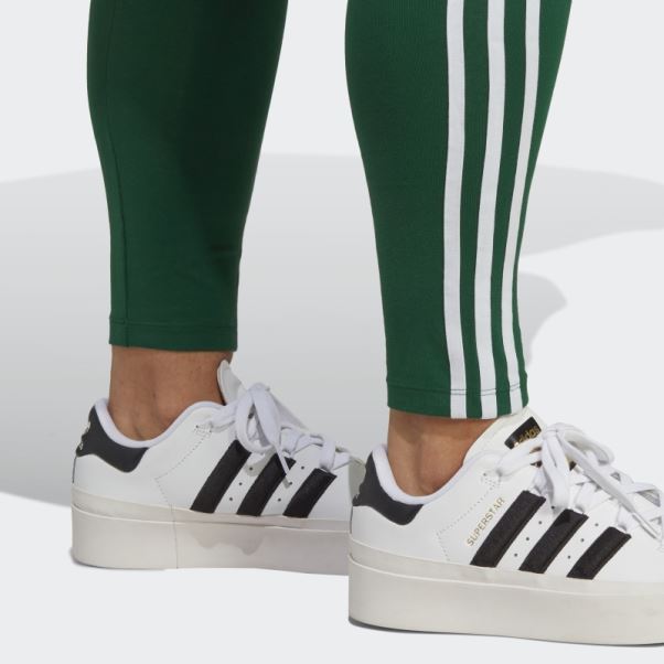 Adidas Legging Adicolor Classics 3 Bandes Vert Foncé (grande Taille)