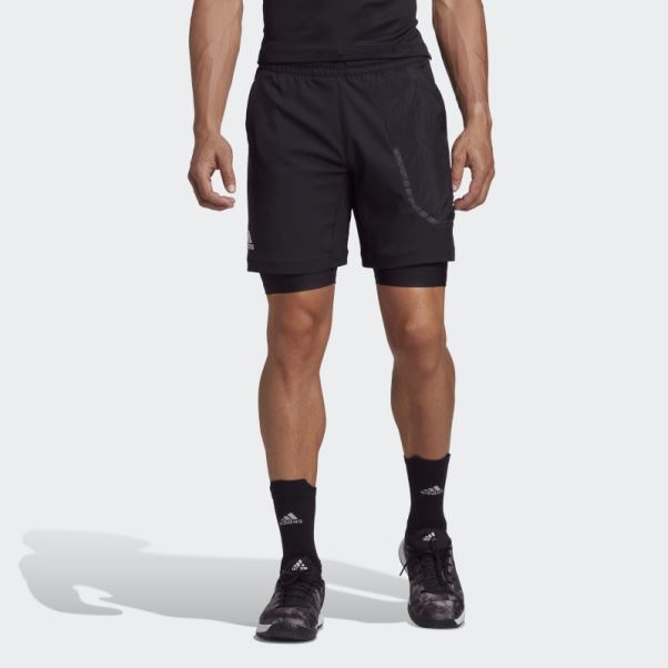 Tennis Us Series Short 2 En 1 Adidas Noir