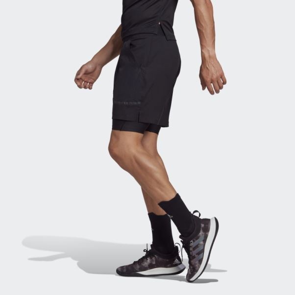 Tennis Us Series Short 2 En 1 Adidas Noir