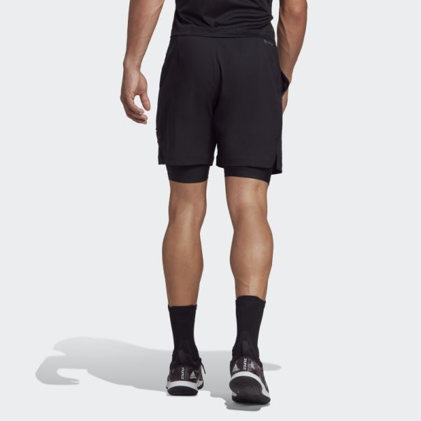 Tennis Us Series Short 2 En 1 Adidas Noir