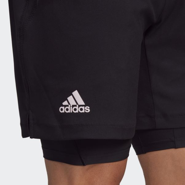 Tennis Us Series Short 2 En 1 Adidas Noir