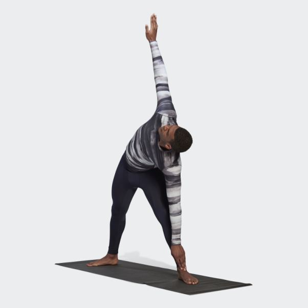 T-shirt à Manches Longues Adidas Allover Print Yoga Training Multicolore