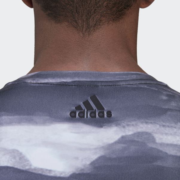 T-shirt à Manches Longues Adidas Allover Print Yoga Training Multicolore