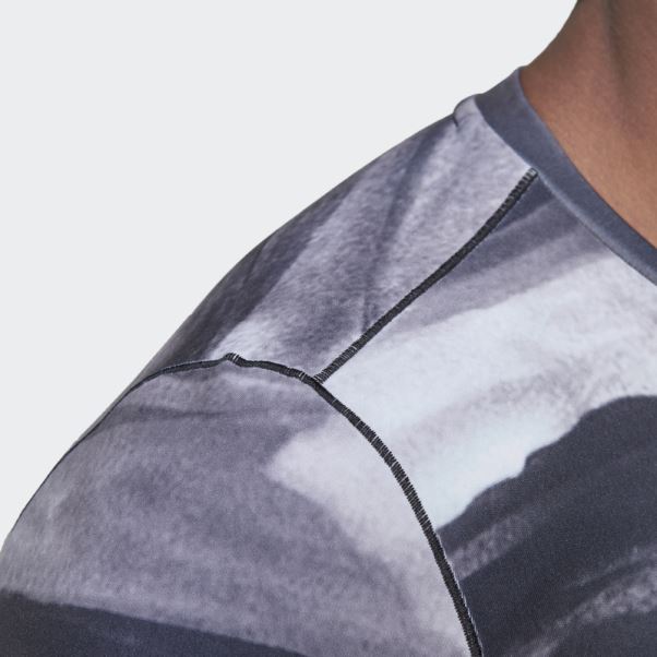 T-shirt à Manches Longues Adidas Allover Print Yoga Training Multicolore