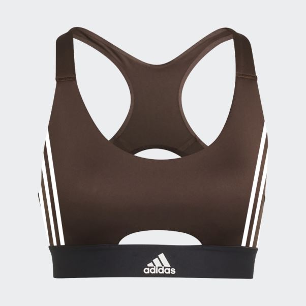 Adidas Soutien-gorge Hyperglam à Maintien Moyen Powerreact Training Marron