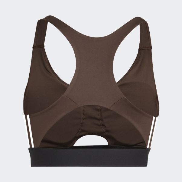 Adidas Soutien-gorge Hyperglam à Maintien Moyen Powerreact Training Marron