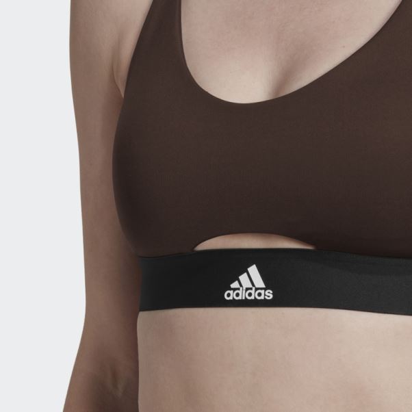 Adidas Soutien-gorge Hyperglam à Maintien Moyen Powerreact Training Marron