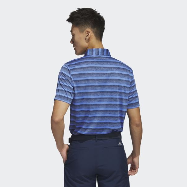 Polo Bleu Marine à Rayures Bicolores Adidas