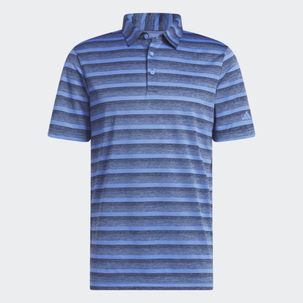 Polo Bleu Marine à Rayures Bicolores Adidas