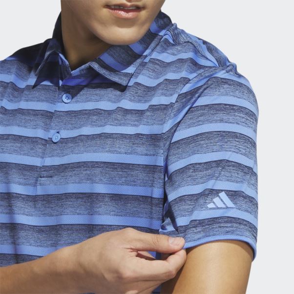 Polo Bleu Marine à Rayures Bicolores Adidas