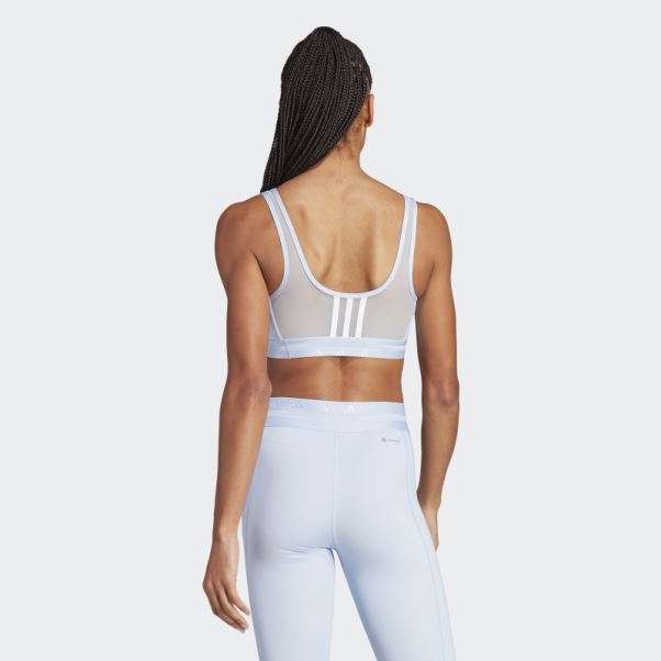 Soutien-gorge Techfit à Maintien Léger Adidas Aube Aeroreact Bleu