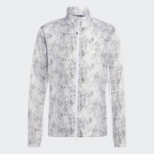 Adidas Veste Marathon Imprimé Allover Blanc