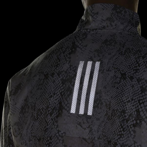 Adidas Veste Marathon Imprimé Allover Blanc
