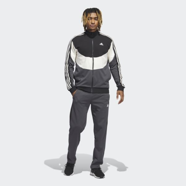 Adidas Survetement Color Block Gris