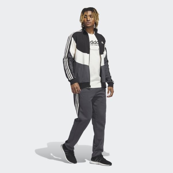 Adidas Survetement Color Block Gris