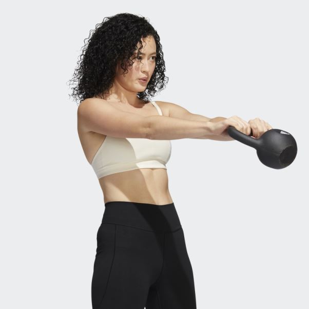 Soutien-gorge à Maintien Léger Yoga Studio Adidas Blanc