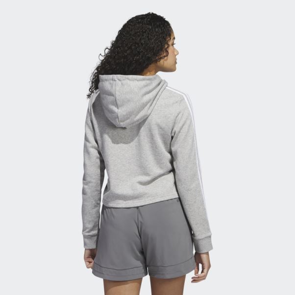 Sweat à Capuche Court Adidas Espagne 3 Bandes Gris