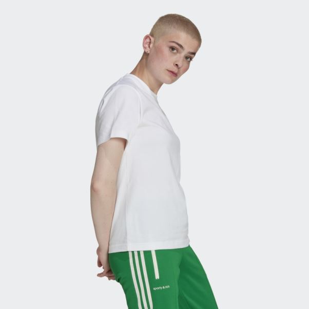 Tee Shirt Broderie Adidas Blanc
