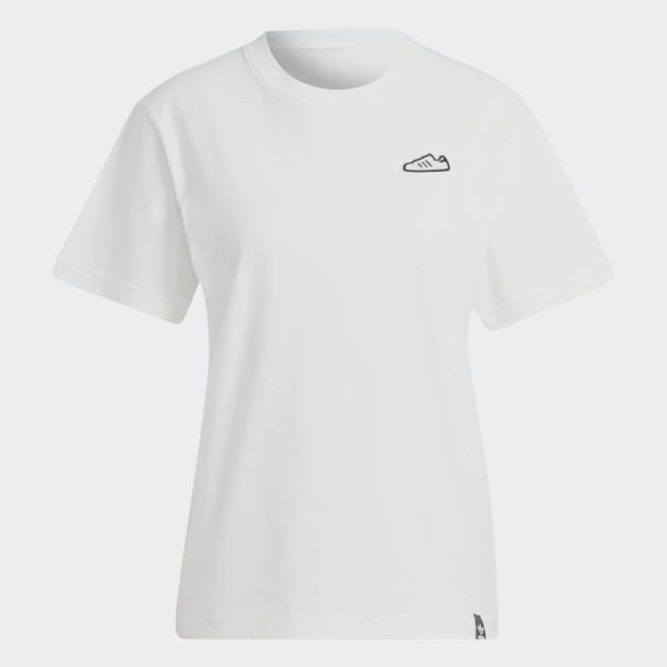 Tee Shirt Broderie Adidas Blanc