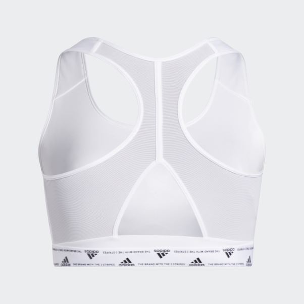 Soutien-gorge Adidas Powerreact Training Medium-support 3-stripes Blanc (taille Plus) Chaud