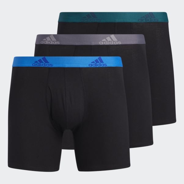 Boxer En Coton Stretch 3 Paires Noir Adidas