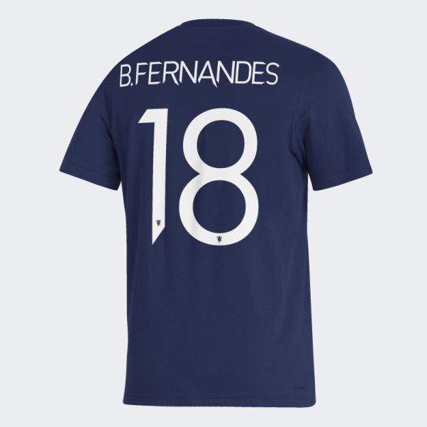 T-shirt Manchester United Player Adidas Bleu Marine