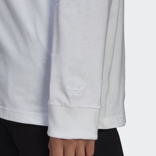 Adidas T-shirt Graphique à Manches Longues Blanc