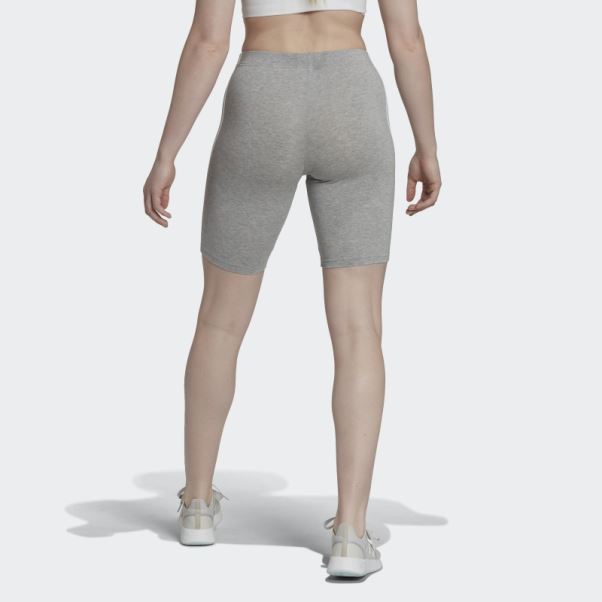 Short De Vélo Essentials 3 Bandes Gris Moyen Adidas