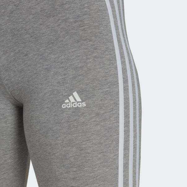 Short De Vélo Essentials 3 Bandes Gris Moyen Adidas