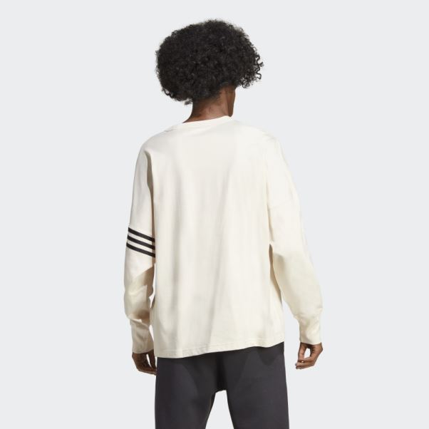 Tee Shirt Manches Longues Adicolor Neuclassics Blanc Adidas