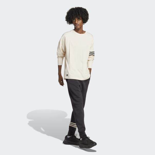 Tee Shirt Manches Longues Adicolor Neuclassics Blanc Adidas