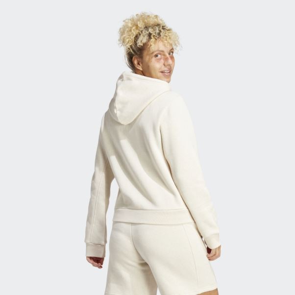 Ecru Tint Mel Adidas Sweat à Capuche Entièrement Zippé En Polaire Szn