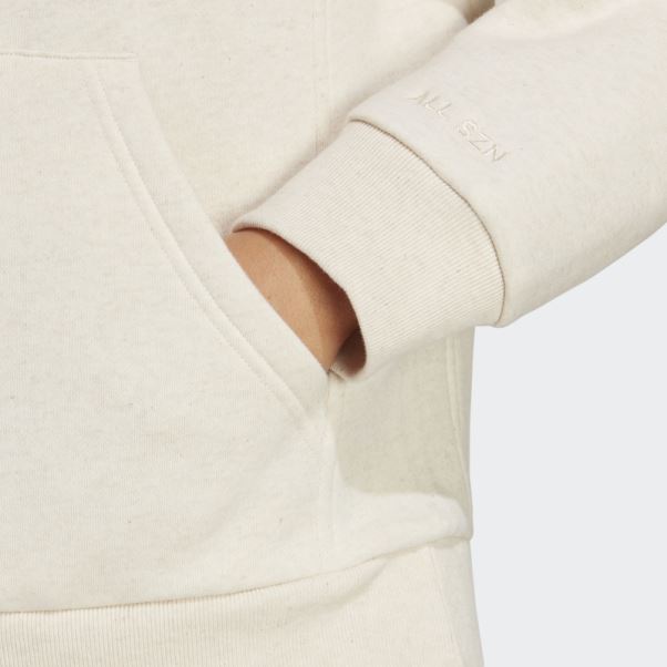 Ecru Tint Mel Adidas Sweat à Capuche Entièrement Zippé En Polaire Szn