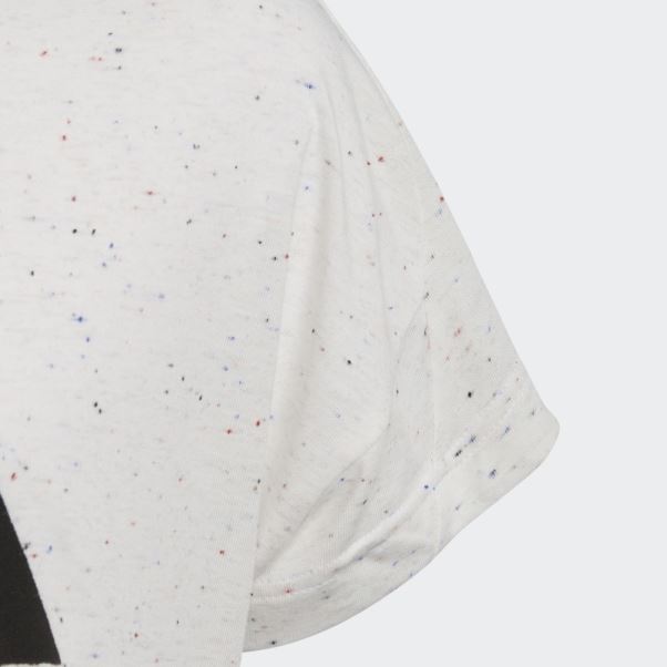 Adidas Future Icons T-shirt Ample En Coton à 3 Bandes Blanc Chiné